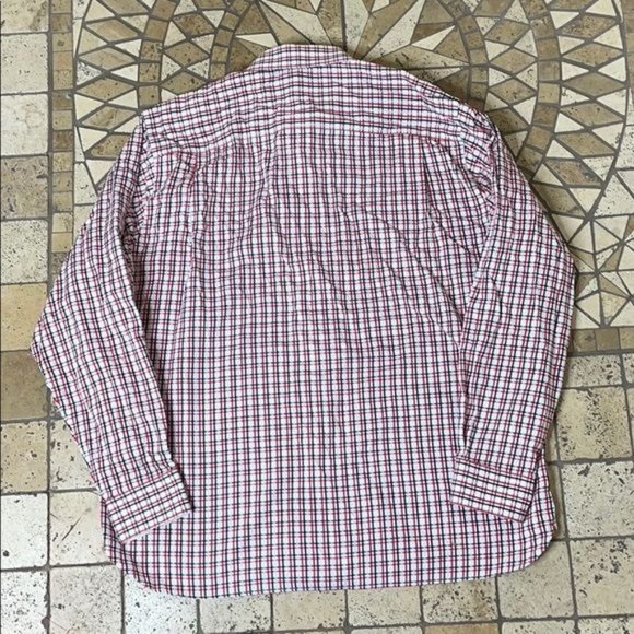 Paul Fredrick Button Down Casual Dress Red Plaid Men's Shirt 16.5 34-35 - Picture 2 of 8